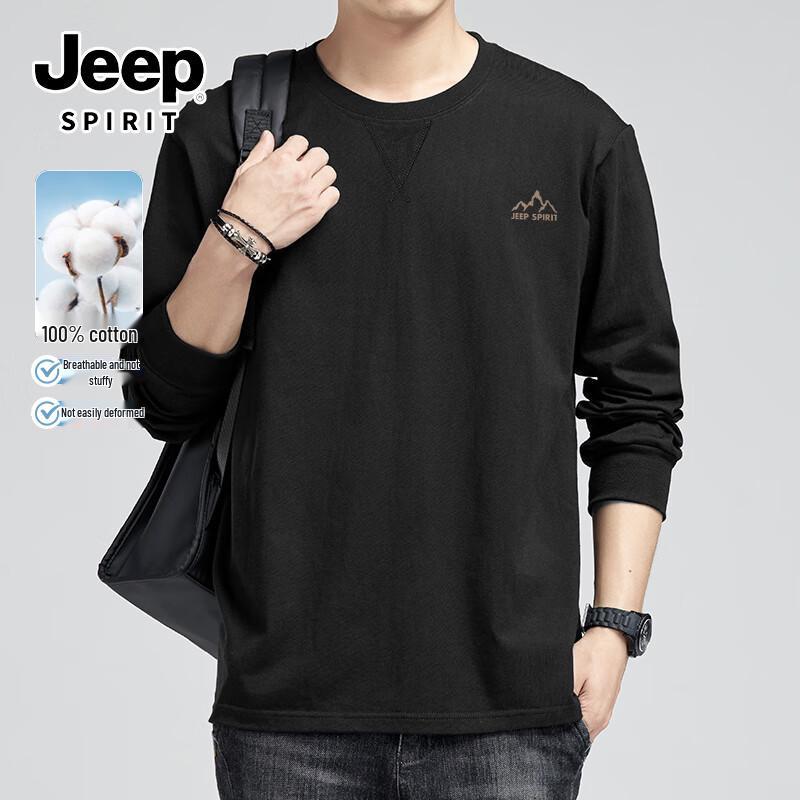 JEEP SPIRIT Men s Heavyweight Cotton Round Neck Long Sleeve Sweatshirt 2XL