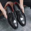 Men Punk Loafer Dress Elevator Shoes Height Increase Black Glossy Leather Office Business Shoes Thick Sole Platform Shoes Plus Size