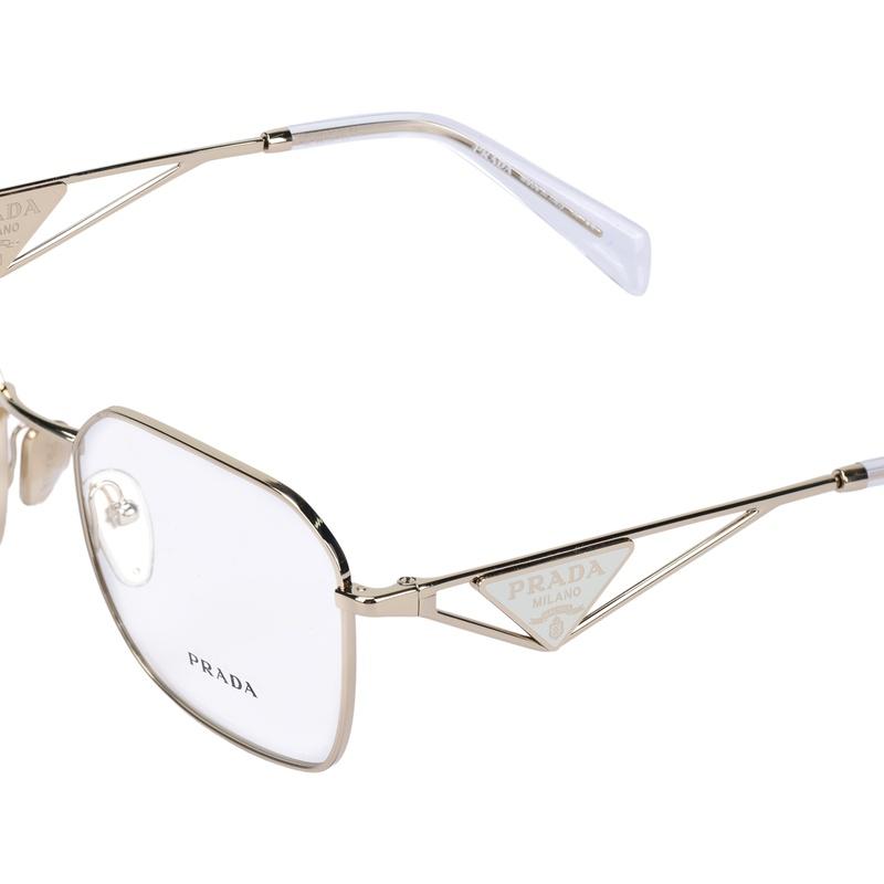 Prada [Available prescriptions] Hollow temples, irregular shaped optical frames, women’s style, gold Gold 55 in original box and bag