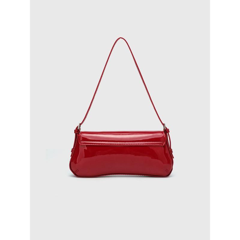 Z Home Red French Bar Underarm Bag 2025 New Fashion Simple Commuting Flip Retro Shoulder