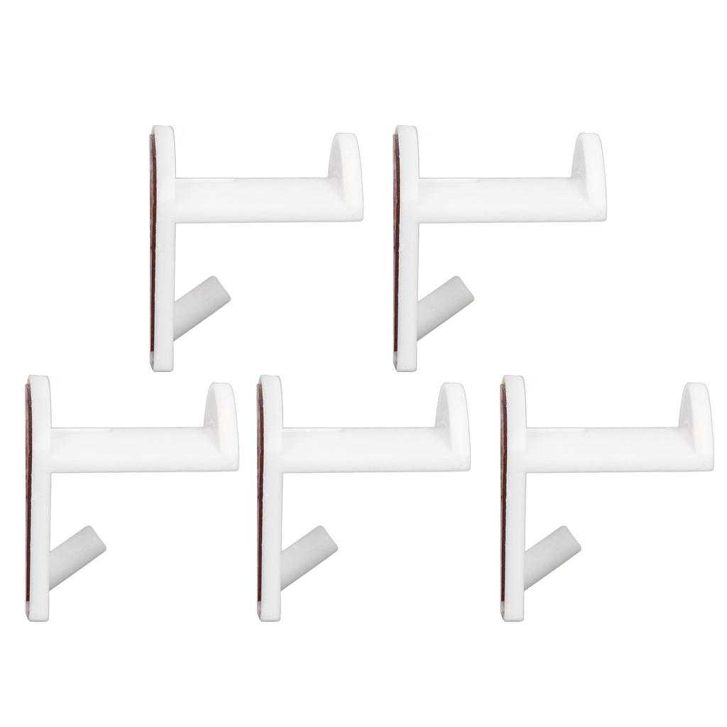 5 PCS Wall Hat Rack Self Adhesive Baseball Hat Hanger Hook Earphone Necklace Storage Rack White