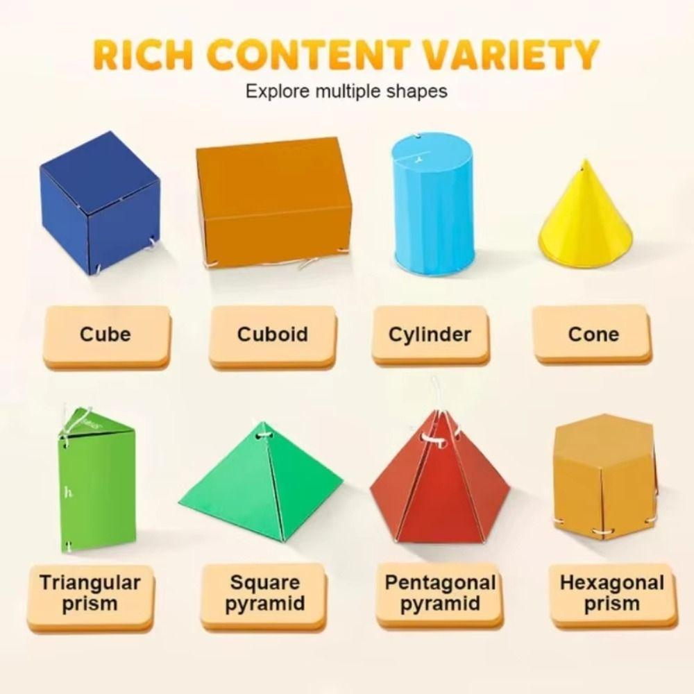 Educational Toys 3D Geometry Learning Book DIY Paste Material Kit  Toddlers