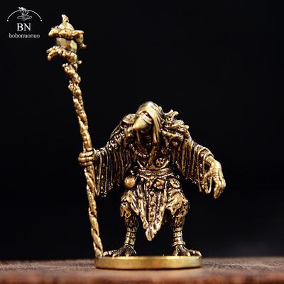 Vintage Messing Zauberer-Vogel Statue Desktop Ornamente Home Dekorationen Handwerk Medizinmann Figuren Miniaturen Zubehör