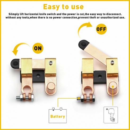 Battery Isolator Disconnect Switch Power Cut Off Kill for Car Vehicle RV Auto