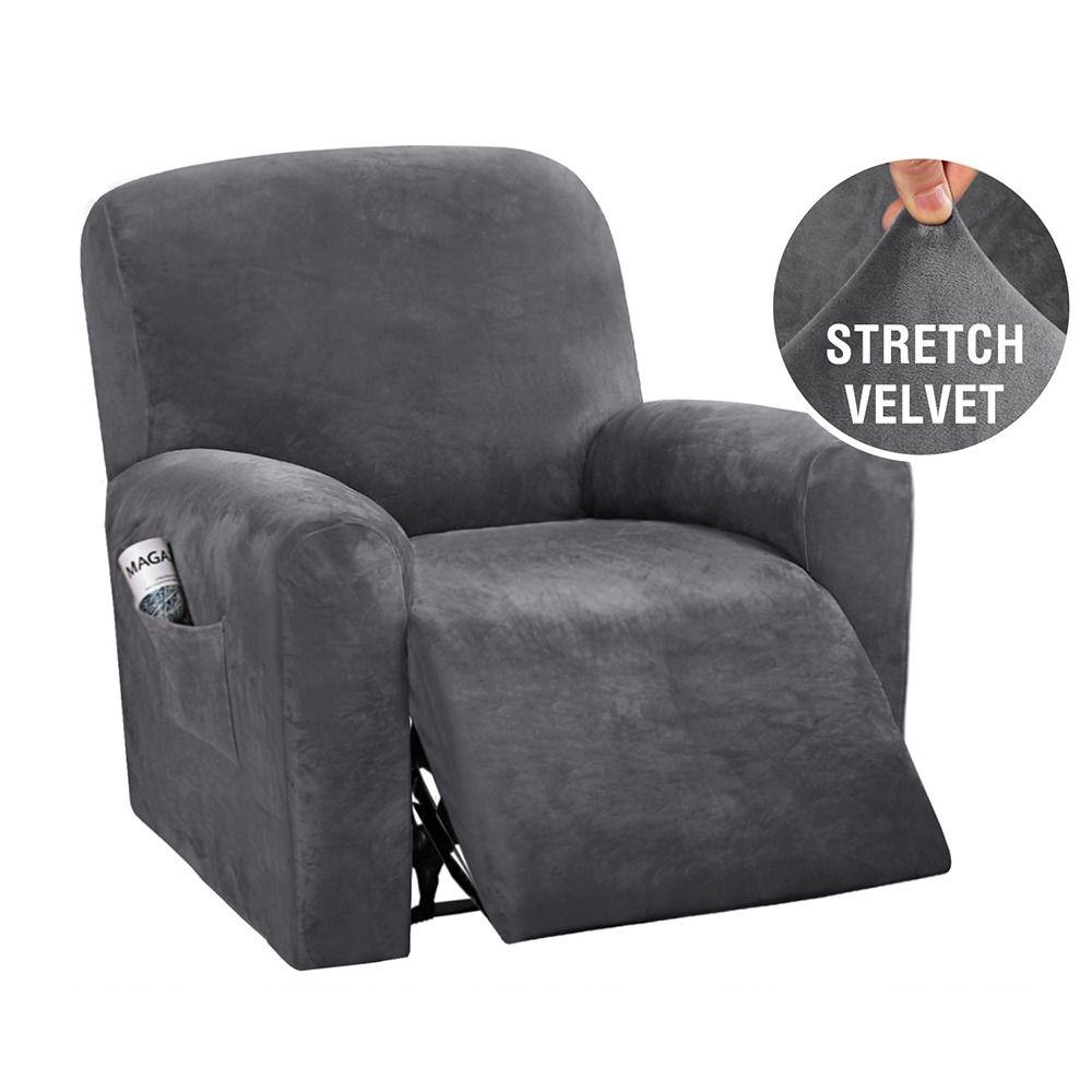 

Чехлы на диван, которые не сползают, Эластичный протектор для дивана, Плотные чехлы для кресла-реклайнера, Lazy Boy grey-Four Pieces