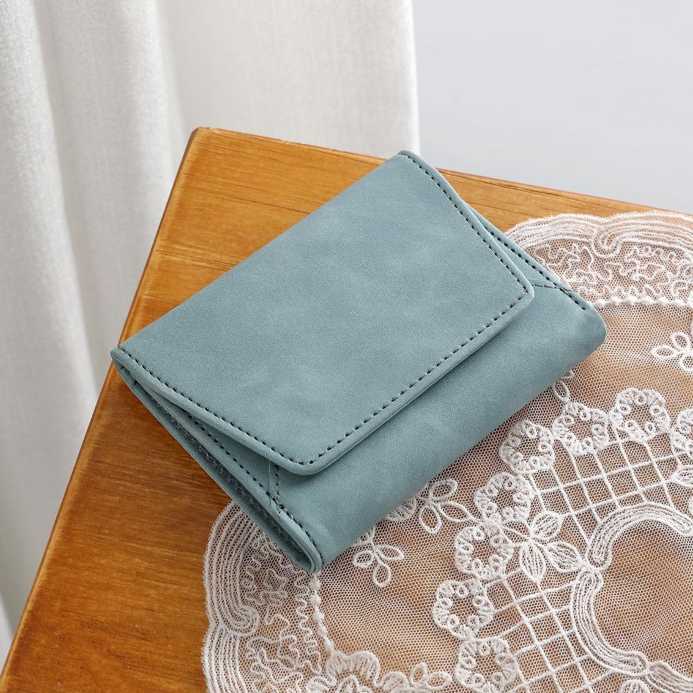 

Sweet PU Leather Women s Ultra-thin Wallet Large Capacity Portable Short Zipper Bag Multi-card Slot Coin Purse Outdoor синий
