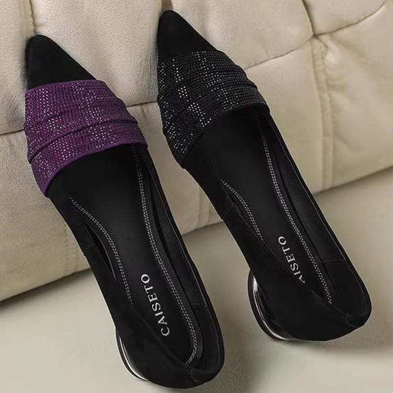 Modedesigner Spitzschuh Damen Pumps Schuhe Mode Flach Slipper 2025 Frühling Herbst Tanzen Party Niedriger Absatz Schuhe