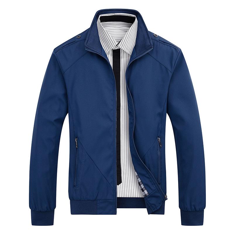 Men's Slim Fit Korean Style Autumn Jacket - Solid Color, Handsome Casual Wear