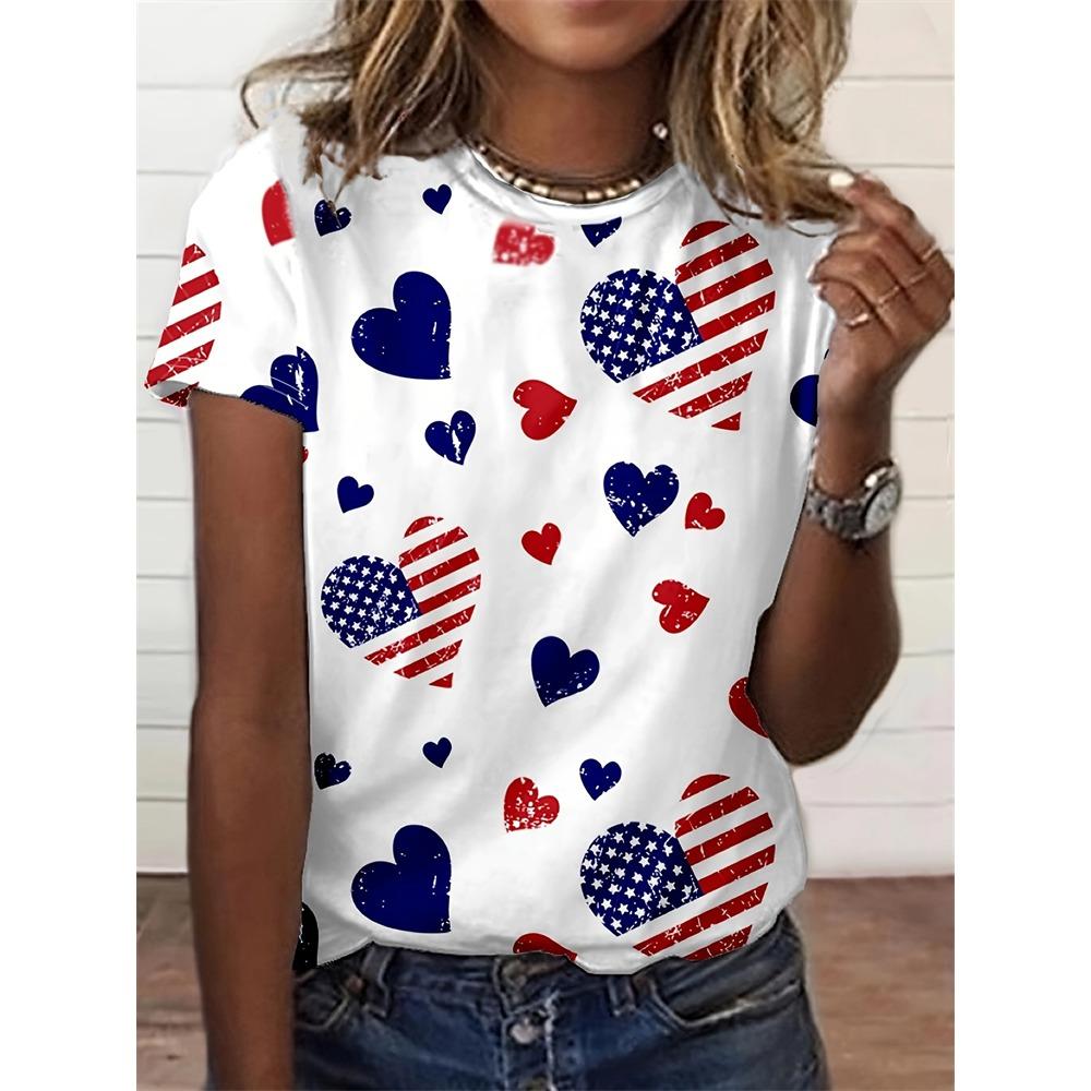 New Summer Ladies Short Sleeve T Shirt Spotted Printed Short Sleeve Casual T Shirt Ladies Elegant Loose T Shirt Fashion Clothing