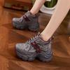 Fleece Dad Shoes Women's 2025 Autumn and Winter New Thick-soled Inner Height-increasing Women's Shoes Casual Shoes Versatile Warm High-top Shoes