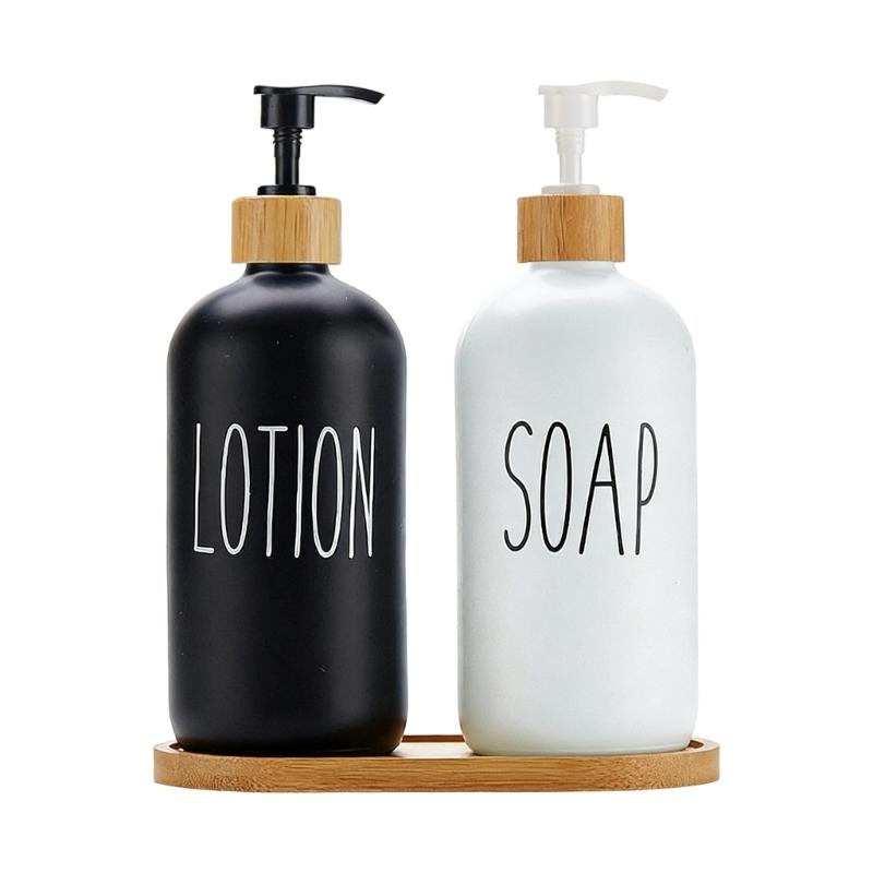 2 STuks 500ml Glazen Zeepdispenser Met Drukpomp Zeepdispenser Voor Reizen Of Huis Badkamer Aanrecht Accessoires