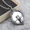 Nordic Retro Stainless Steel Men's Pendant Gothic Magic Mirror Necklace Pendant