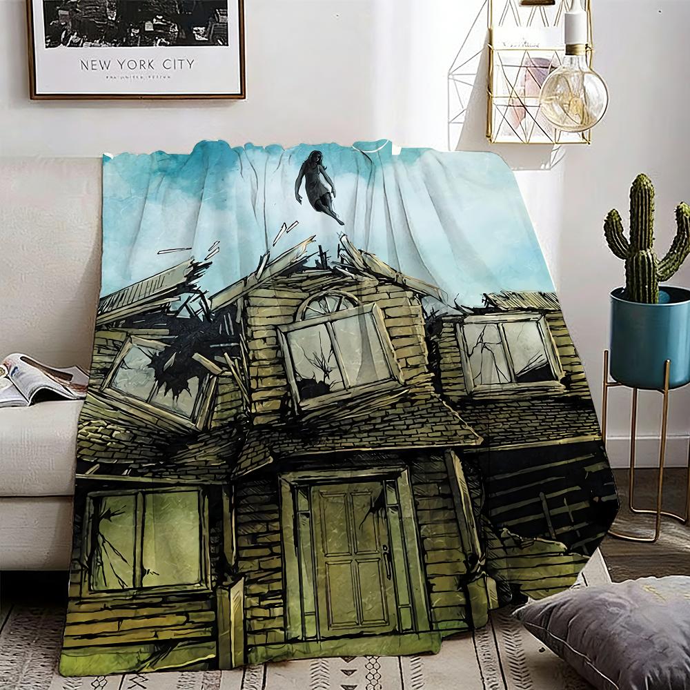 Pierce The Veil Band Collide With The Sky Throw Lightweight 240g Flannel Blanket Soft Skin-friendly for Summer Cooling 75X95CM