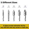 5pcs Damaged Screw Extractor Drill Bit,high Speed Steel Double Easy To Remove Side Drills Broken Screws Removal Screw Tools Kit