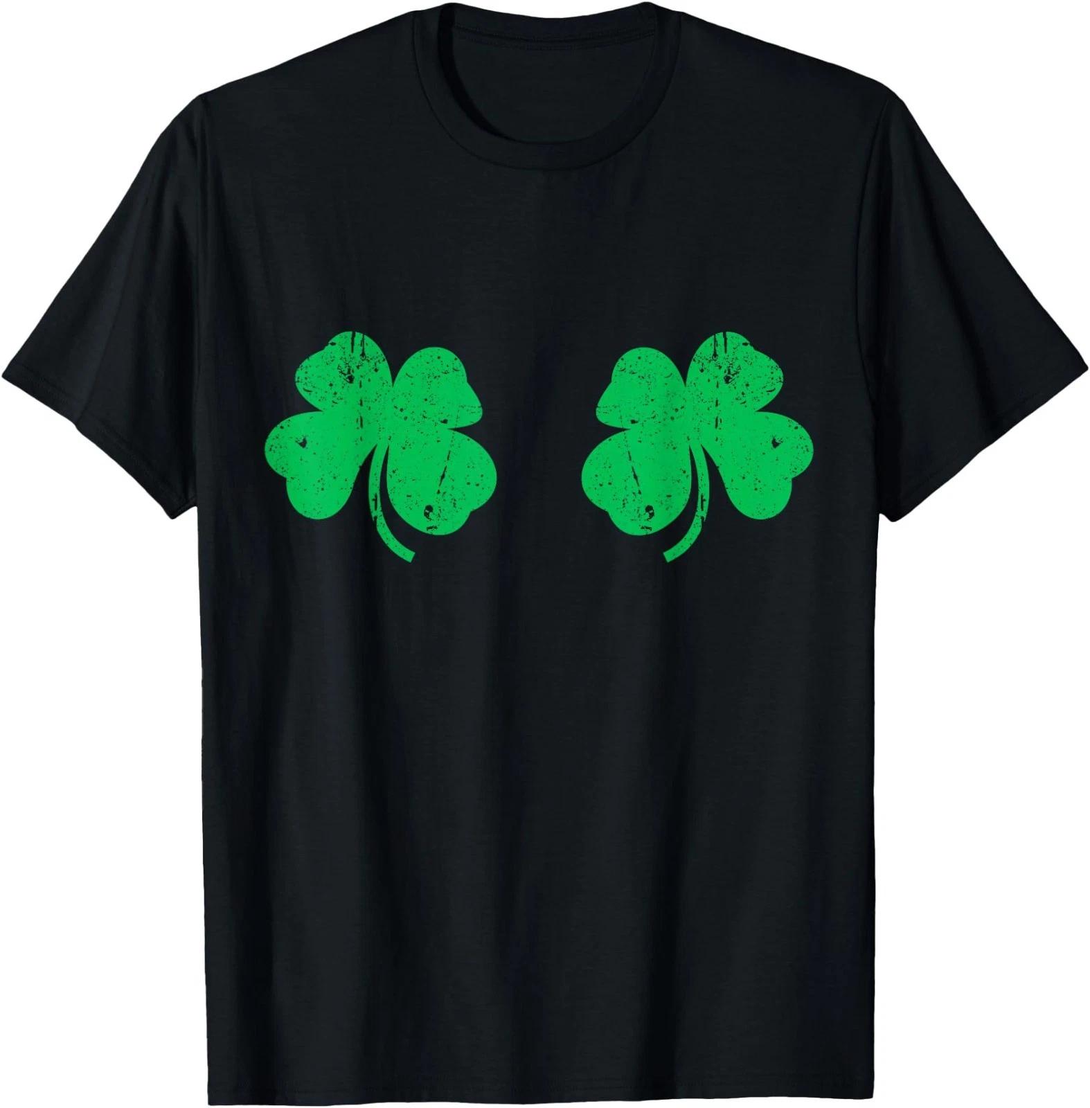 Shamrock Boobs Shirt Irish Boobies St Patricks Day T-Shirt M