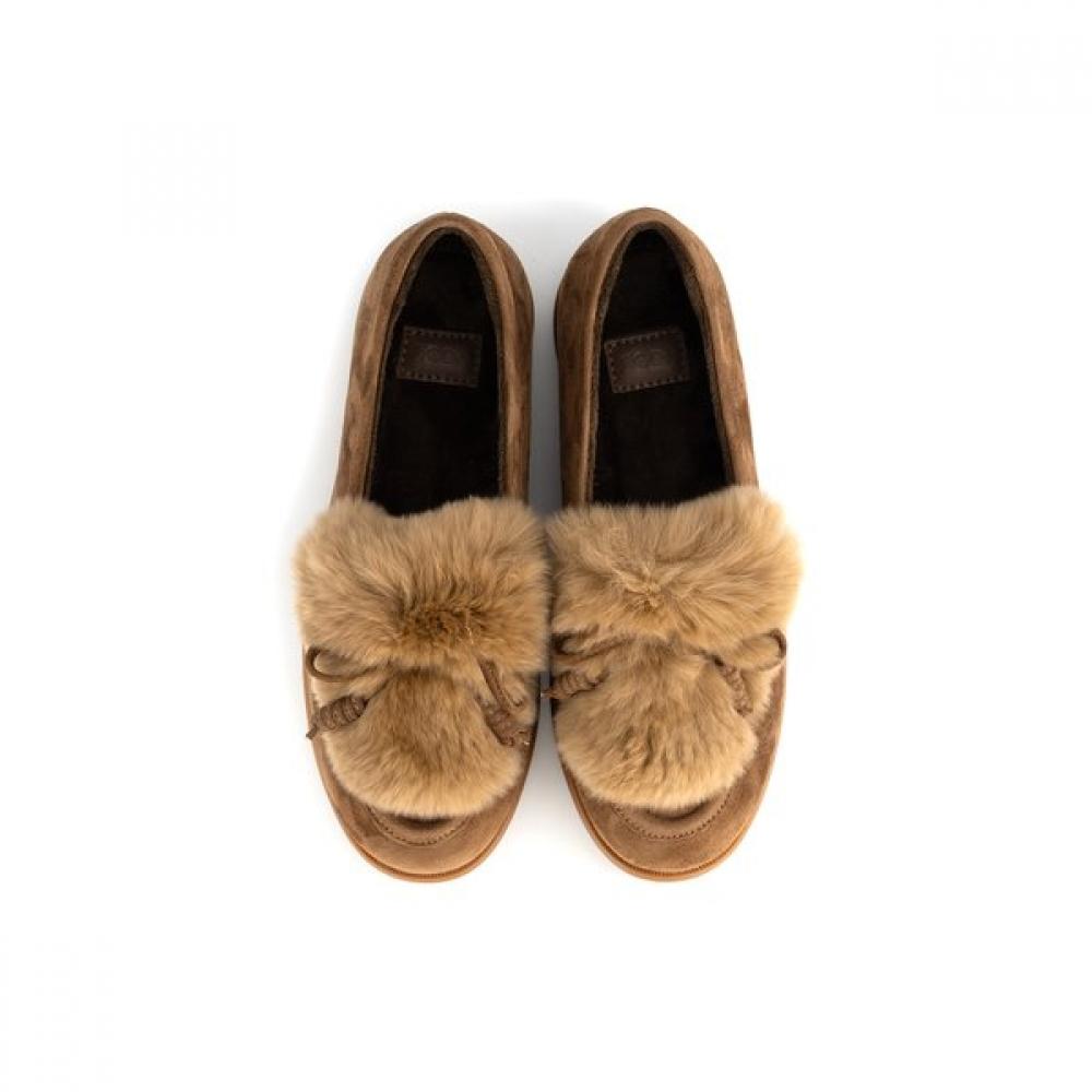 SODA Women S Semi caSual Latex Fur Loafer Arf516  2cm 