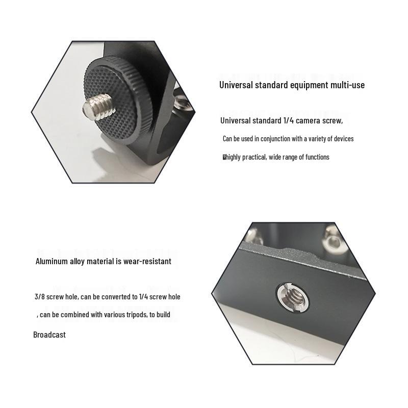 Multi-Angle Metal Base Tripod with Three Clip Heads for Mobile Phone Live Streaming