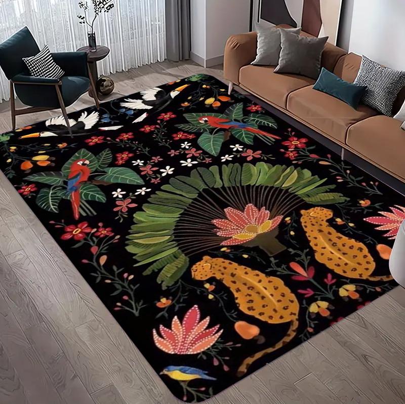 Retro Luxurious Floor Mat Living Room Decorative Carpet Bathroom Anti-slip Pad for Bedrooms Soft and Comfortable Carpet