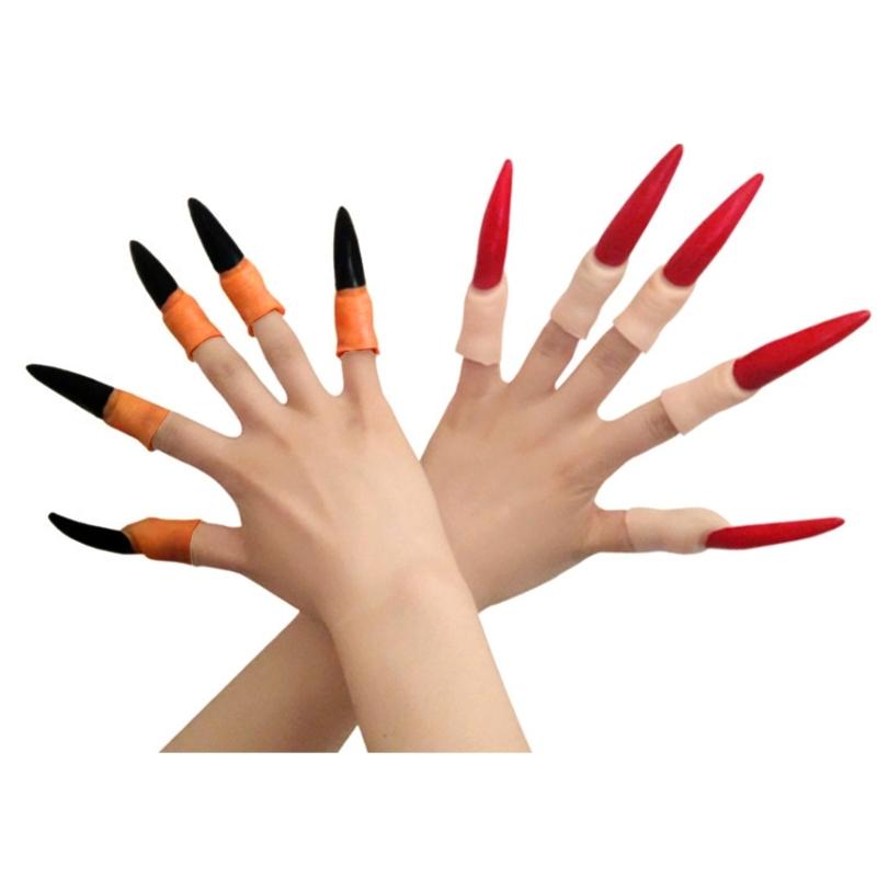 Witch Fingers Nails Halloween Costume Props Fake Witch Nose for Party Club