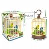 West Knight Voice-Activated Simulated Birdcage with Double Parrots and Lovebirds