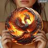 Vintage Phoenix Rising Metal Wall Art 8x8in Home Decor Sign