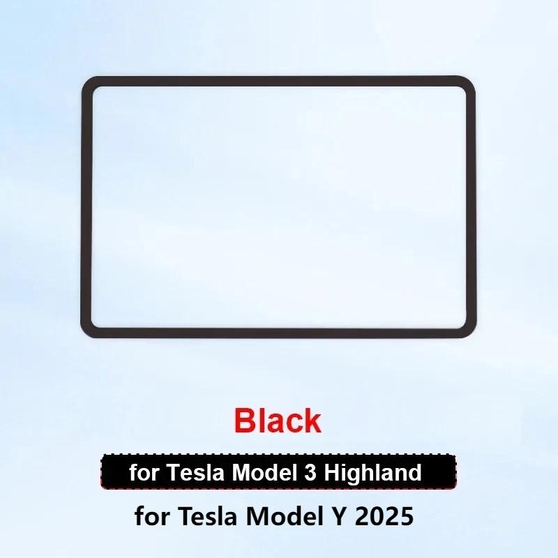 Für Tesla Model 3 Y Juniper Highland 2025 Mittelkonsolen-Armlehnenpolster Kabellose Ladefläche Bildschirm Rückspiegel Schutzrahmen