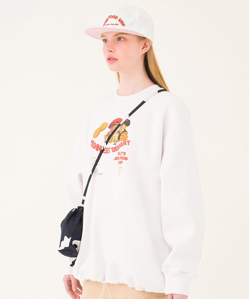 MAINBOOTH Billys Cracker Sweatshirt(Cotton White)