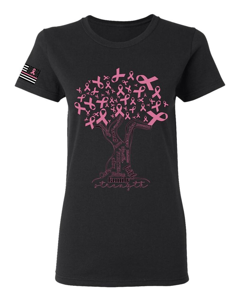 Breast Cancer Awareness Pink Tree Words of Encouragement Women Graphic TShirt Unisex T-Shirt S