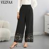 Women's Fashion Casual Solid Color Print High Waist Trousers Pants & Capris