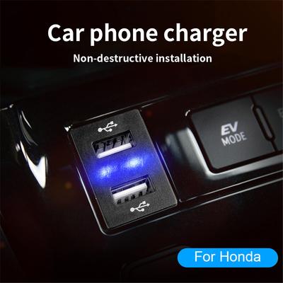 Per Auto Honda 4.2A Doppia Presa USB Caricabatteria per Auto Adattatore di Alimentazione per Telefono Con Luce LED 12V 24V Per CIVIC CROSSTOUR CRV ODYSSEY
