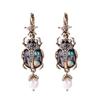 Retro Pearl Beetle Earrings Female Personality Wild Pearl Earrings