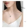 Elegant Square Pendant Necklace Women White Gold Plated Copper Chain Fashionable Office Chic Jewelry