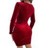 Women's Fashion And Winter Sexy V-Neck Velvet Dress Small Dress