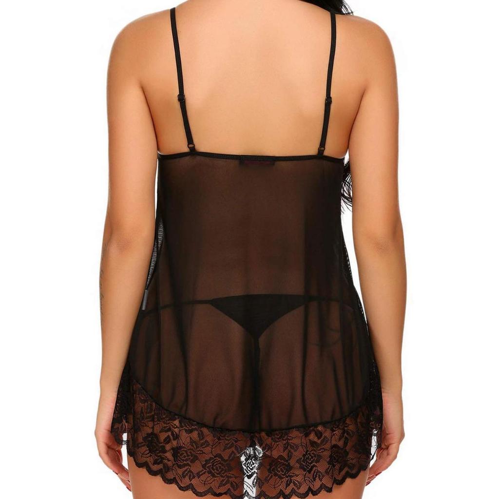 Europäische und amerikanische sexy Damenunterwäsche: Sheer Lace Temptation, Heißes Pyjamakleid für Erwachsene, Einteiler