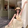 Fashion French suspender dress women's summer new belly-covering and thin pear-shaped figure drape A-shaped skirt