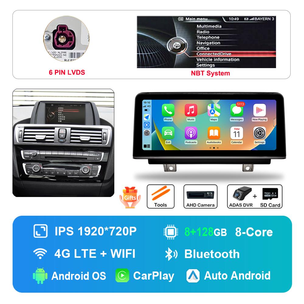 10.25 inch for BMW 1 Series F20 F21 2012 - 2016 NBT Syste DSP Stereo GPS 4G HD Touch Screen Android Car Radio Multimedia Player