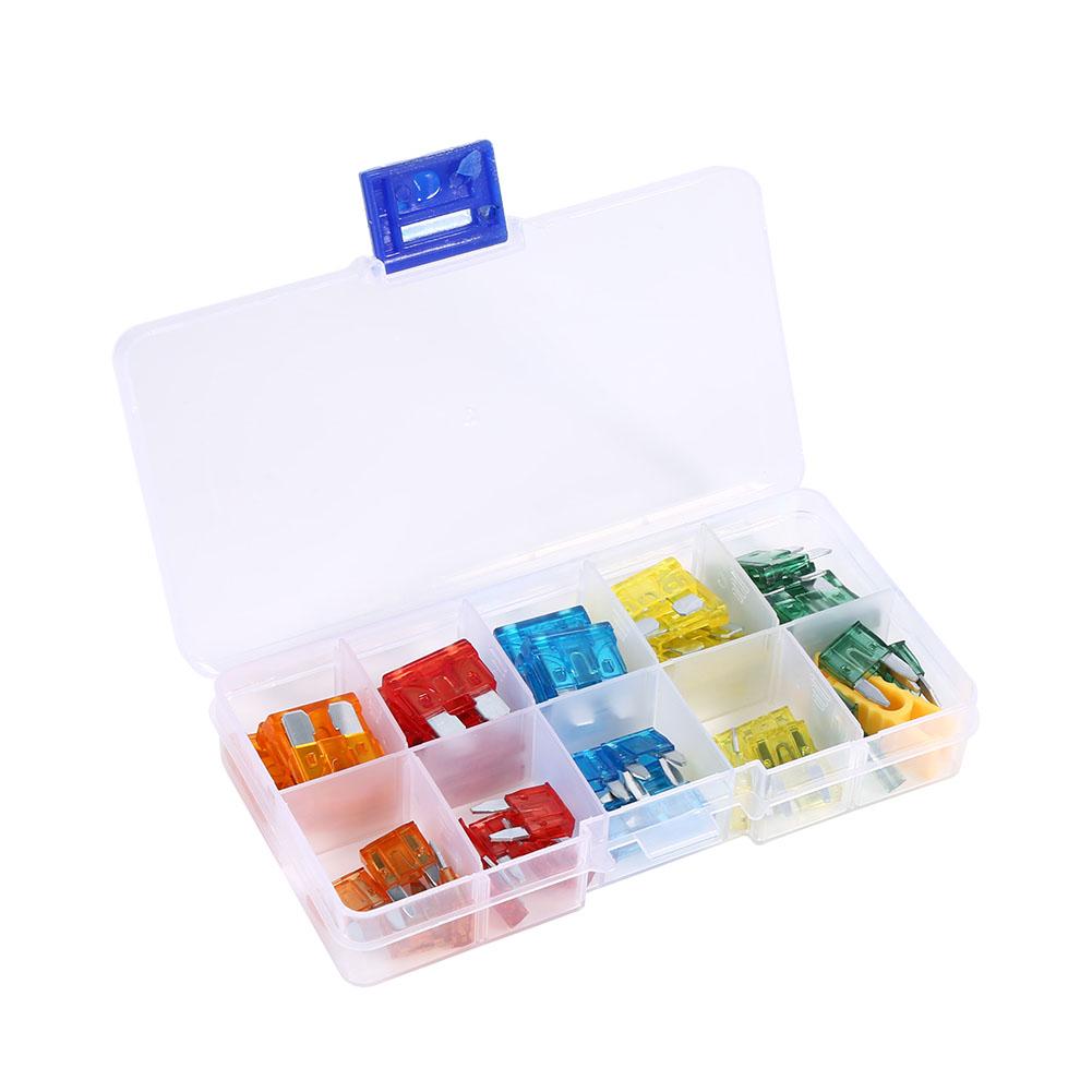 50pcs Assortment 5A 10A 15A 20A 30A Car Blade Fuse With Clip Auto Standard Mini Fuse