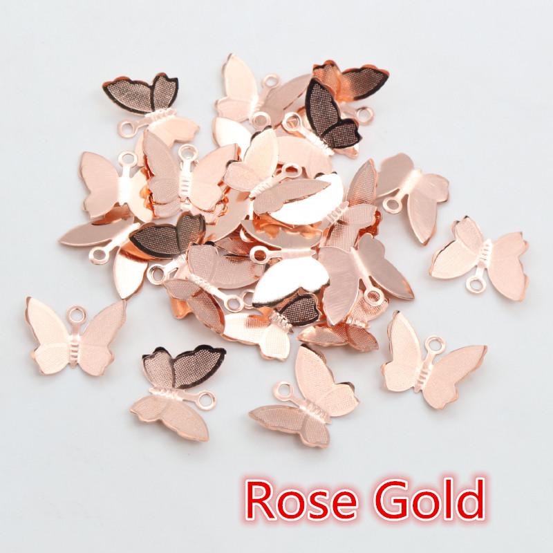 100pcs Metal Copper Small Butterfly Charms Pendant 11mmx13mm DIY Jewelry Accessories Findings for Necklace Bracelet Earrings