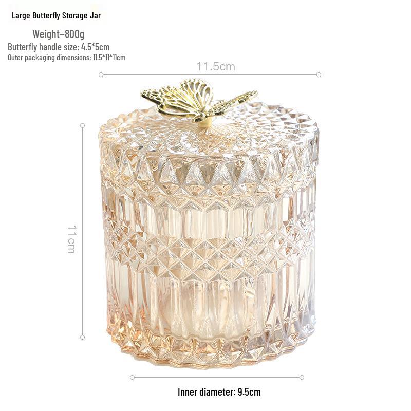European Crystal Candy & Jewelry Glass Storage Box with Lid