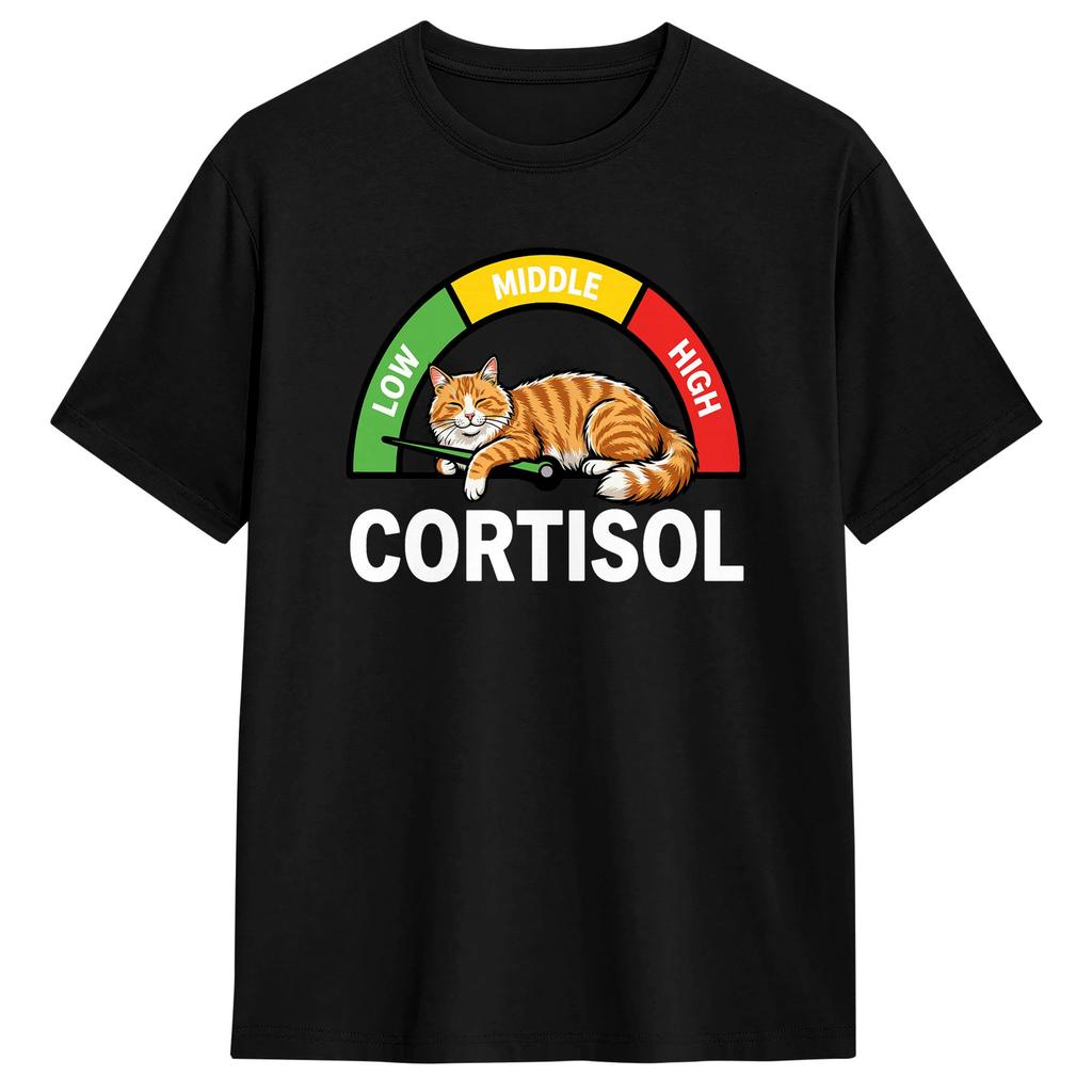 Sloth Low Cortisol Level Meme TShirt Summer Popular T Shirts Unisex Cotton Crewneck Plus Size Tees Short Sleeves Funny Tops