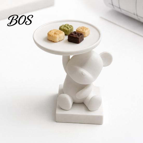 Unique Desk Sculpture 3D Printed Polar Bear Storage Tray, Cute Animal Ring Holder & Jewelry Dish, Small Item Tray Minimalist Organizer for Keys Coins