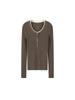 Elegant 60s Count Wool Round Neck Slimming Sweater - Women's Spring/Autumn Style, Faux Two-Piece Design