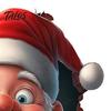 Funny Holiday Party Decorations Santa Toilet Sticker, Christmas Lid Decal, Self-Adhesive, 3D Festive Tank Clings Hole Waterproof PVC Wall Sticker for