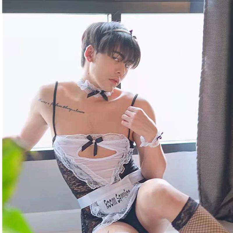 Men's Ethical Underwear Sexy Lingerie None Camisas Floral Nylon Embroidery Exotic Sets Latex Sexy Men New Sexy Adult