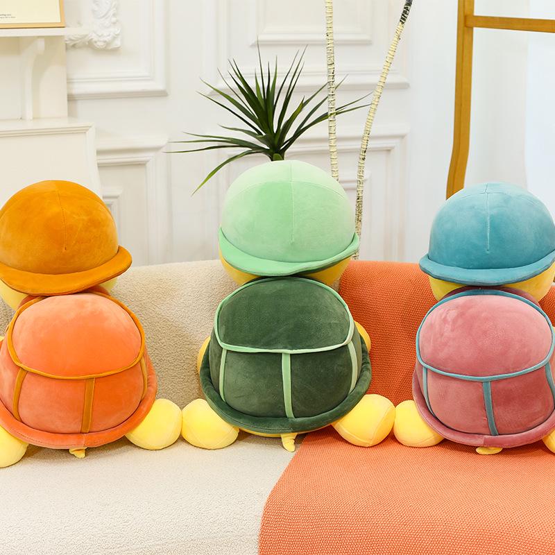 Adorável Tartaruga de Pelúcia com Capuz Almofada Presente