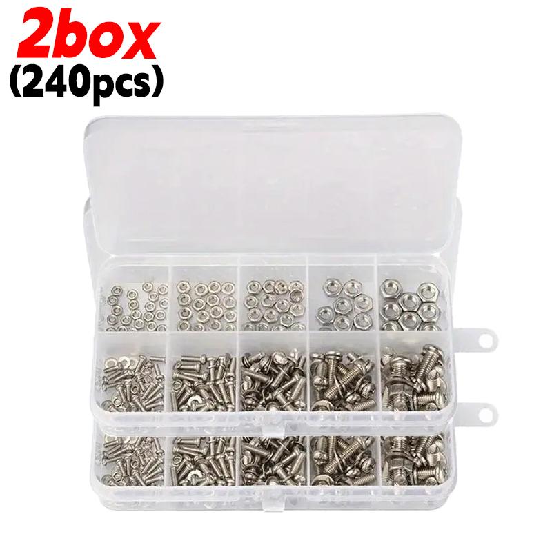 120/600pcs Stainless Steel Bolts Nuts Set Hexagon Socket Screw Nut Kits Machine Screw Hardware Fasteners Assortment M2 M3 M4 M5