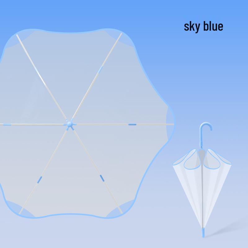Kids' Safe Transparent Cartoon Umbrella: Automatic, Round-Corner Design for Kindergarten Boys & Girls
