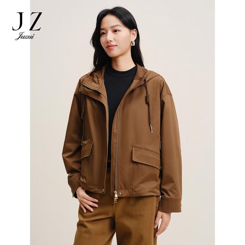 JUZUI Women s 2025 Autumn Hooded Commuter Outdoor Jacket M