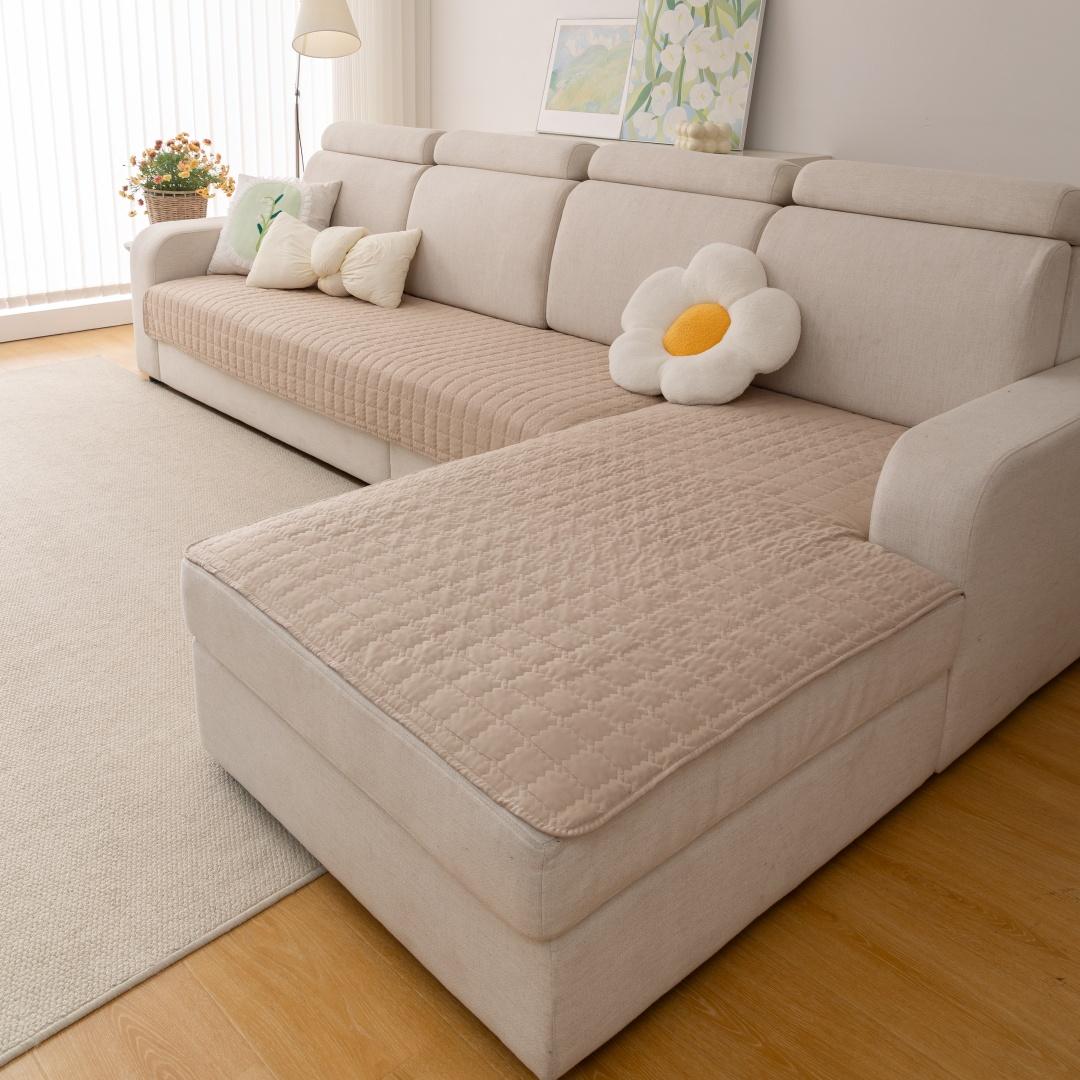 

2 шт./Набор Упрощенный Вафельный Стеганый Чехол на Диван для Дивана-Шезлонга Чехол на Сиденье Дивана Комбинация Диванного Покрывала Нескользящий Моющийся Декор для Гостиной 2pcs хаки