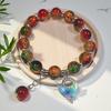 2026 Iridescent Butterfly Bracelet - Colorful 10mm Beads, Color-block Design, Cross-border Gift